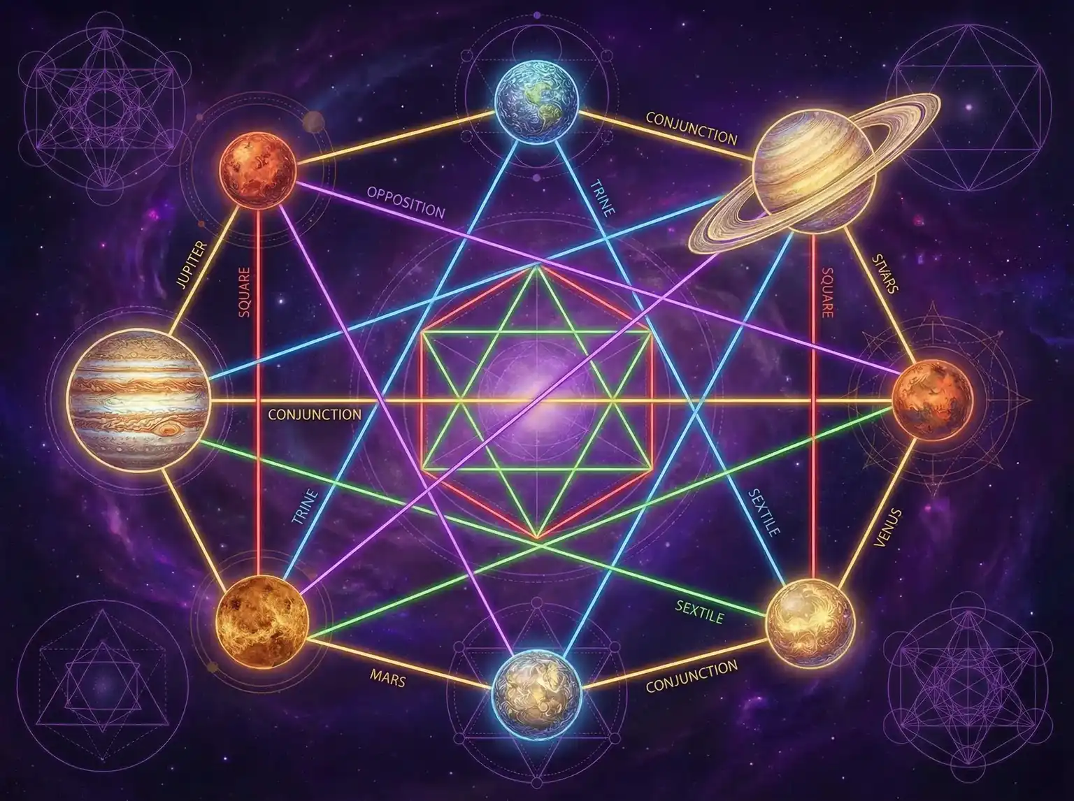 行星相位解读 - 七月十四不见不散 | 占星学进阶